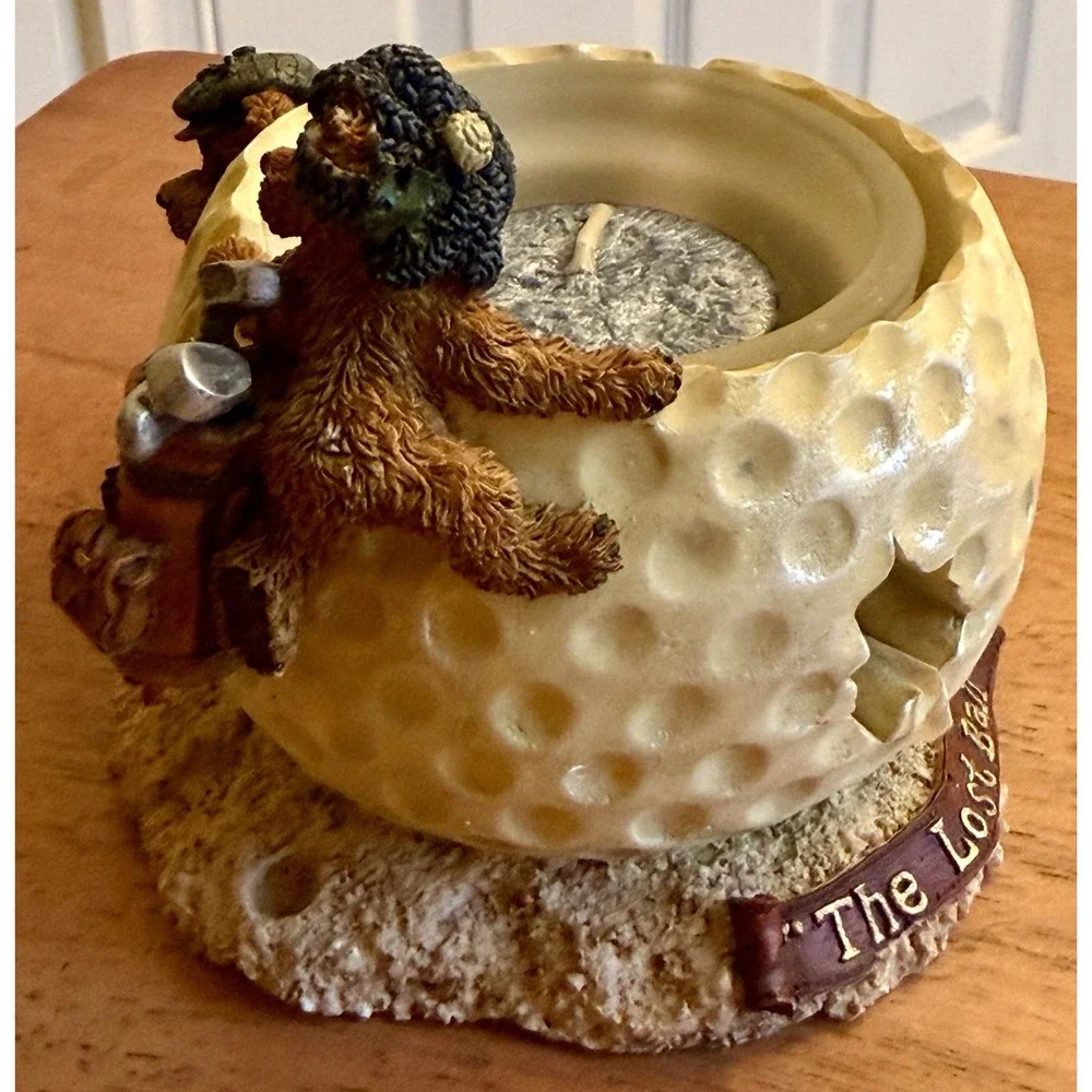 Boyds Bear Sebastian‎ & Nicholas Votive Candle Holder Golf Figurine 27753